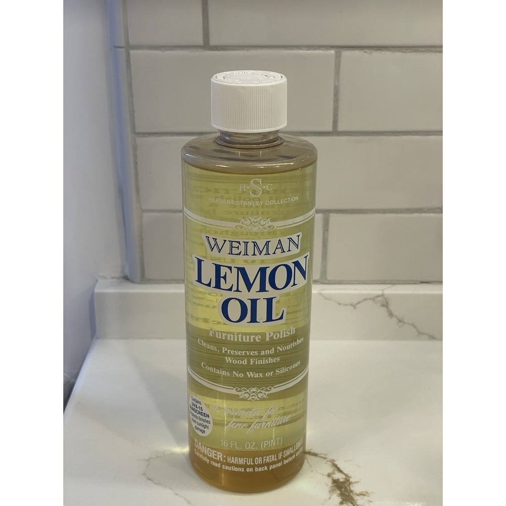 Weiman Lemon Oil Furniture Polish Wood Clean Preserve Sunscreen 16 f oz 95% Full